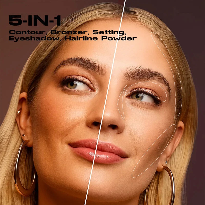 Paleta  de contorno e bronzerYoung Vision - Não mancha, alta pigmentação, fácil de espalhar, resistente a água e suor