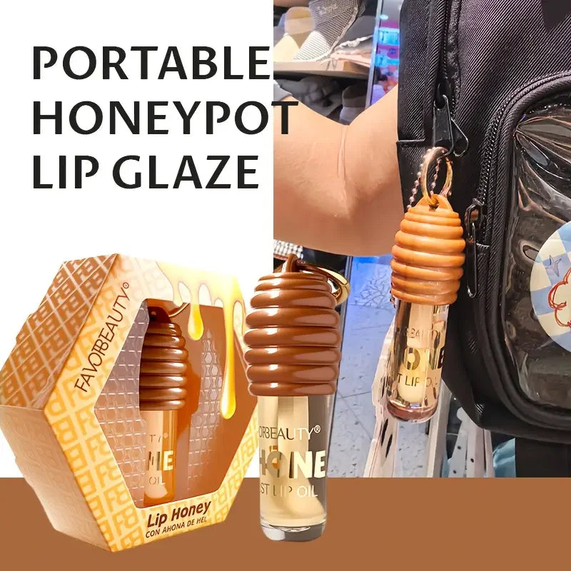 Pote Portátil de Mel para Batom, Gloss Labial Hidratante e Óleo Labial, Base Suavizante para Lábios, Bálsamo Labial, Máscara Labial Hidratante