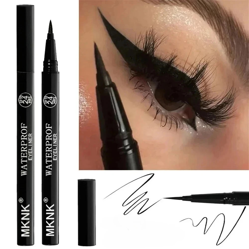 Quick-dry Eyeliner Pencil - Toque leve, ótima pigmentação, resistente a água, alta duração, pincel com ponta macia