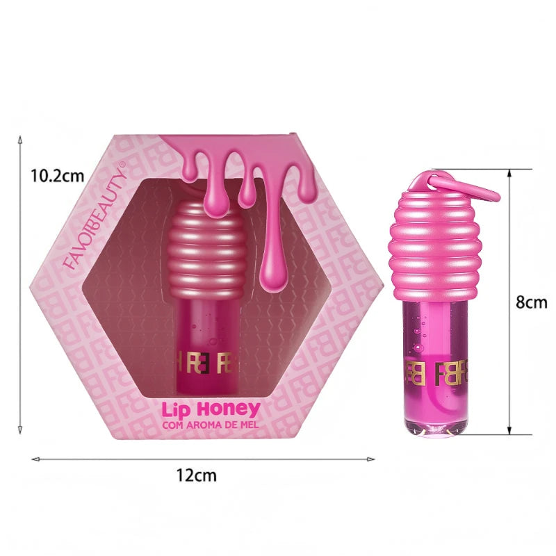 Pote Portátil de Mel para Batom, Gloss Labial Hidratante e Óleo Labial, Base Suavizante para Lábios, Bálsamo Labial, Máscara Labial Hidratante