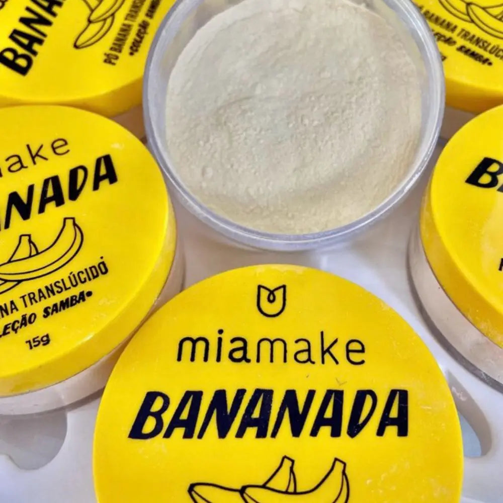 Samba Mia Make - Pó banana, translucido, pele aveludade, boa duração, resistente ao suor