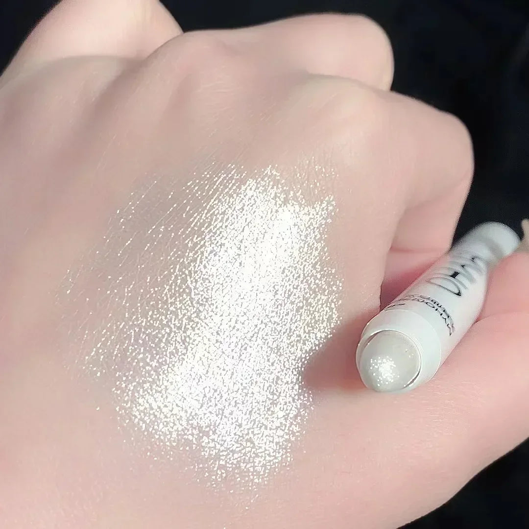 Pó iluminador para contorno, 3 cores, glitter, pó de fada para contorno, iluminador para rosto e corpo, maquiagem de beleza feminina