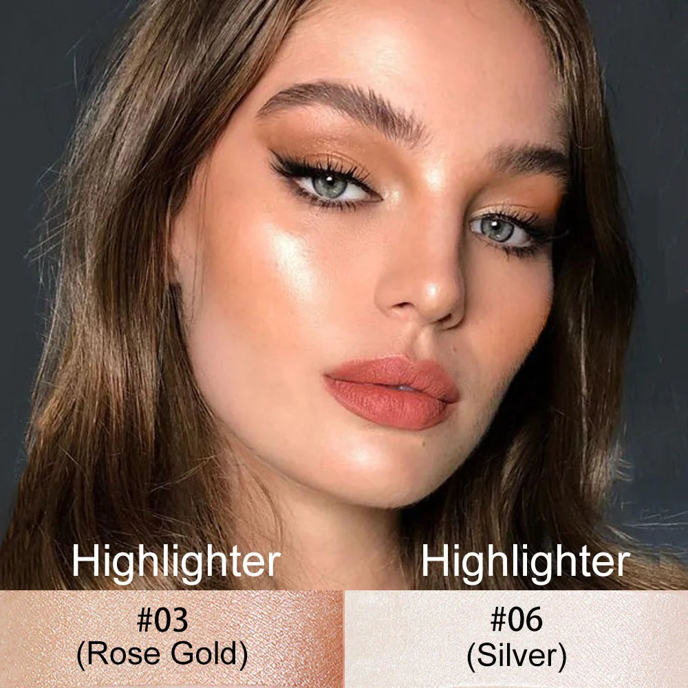 Highlighting&Bronzer Stick - Iluminador e Contorno em stick, fácil aplicação, não mancha, fácil de espalhar, toque suave