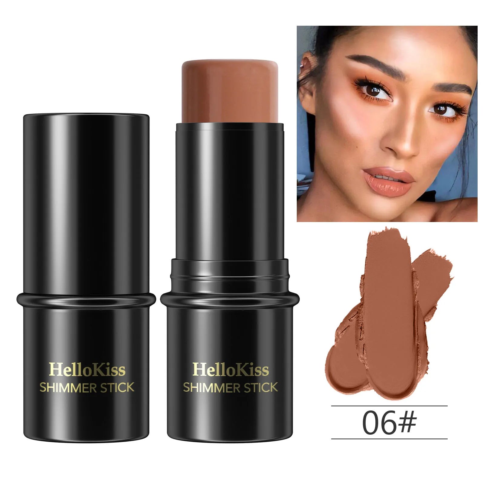 Highlighting&Bronzer Stick - Iluminador e Contorno em stick, fácil aplicação, não mancha, fácil de espalhar, toque suave