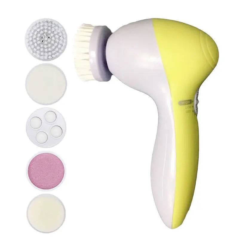 Aparelho de Limpeza Facial Elétrico 5 em 1 com Escova de Limpeza Facial, Massageador e Removedor de Cravos para Cuidados com a Pele - Ferramentas de Limpeza Facial