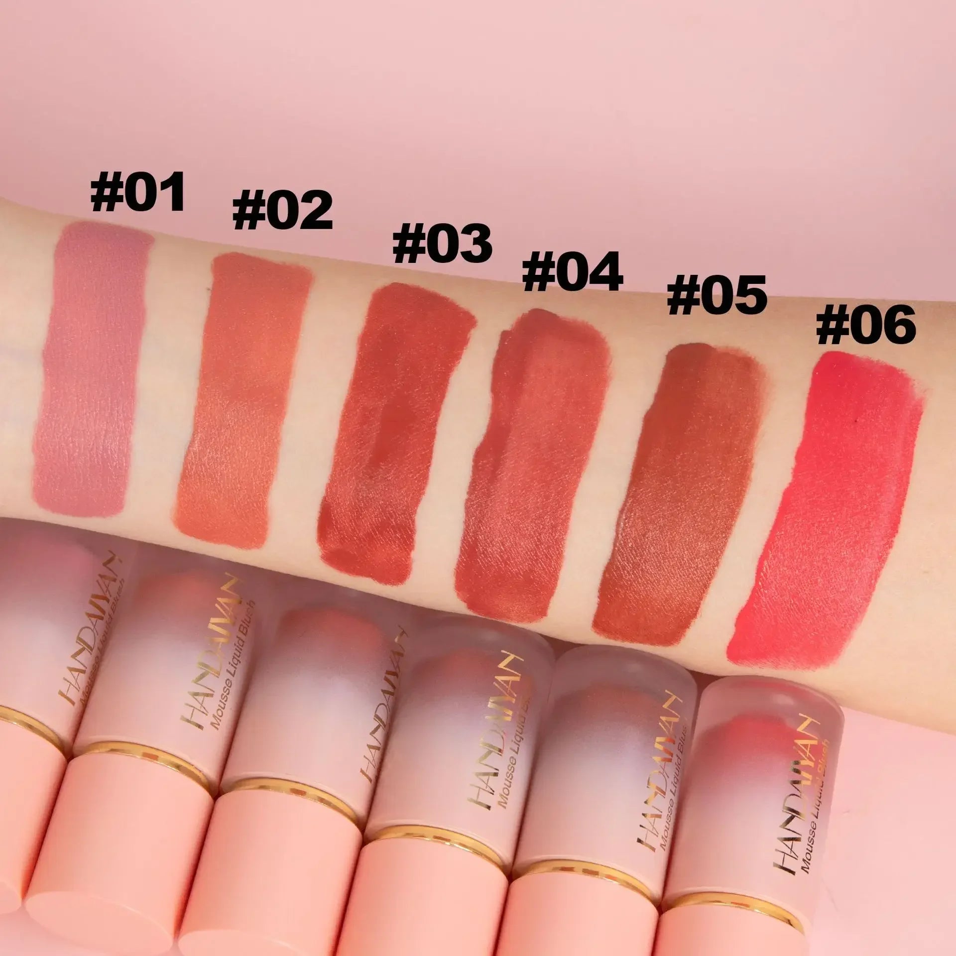Blush Líquido em Bastão, À Prova D'Água, Multiuso, para o Rosto, Nutritivo e Suave - 6 Cores - Maquiagem Coreana Feminina