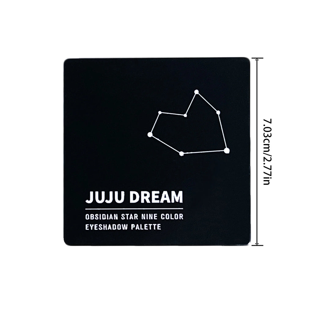 Paleta de sombras com 9 cores: Black Swan, Smoky, Dark Black, Grey Silver Glitter, acabamento matte, longa duração e fácil de aplicar.