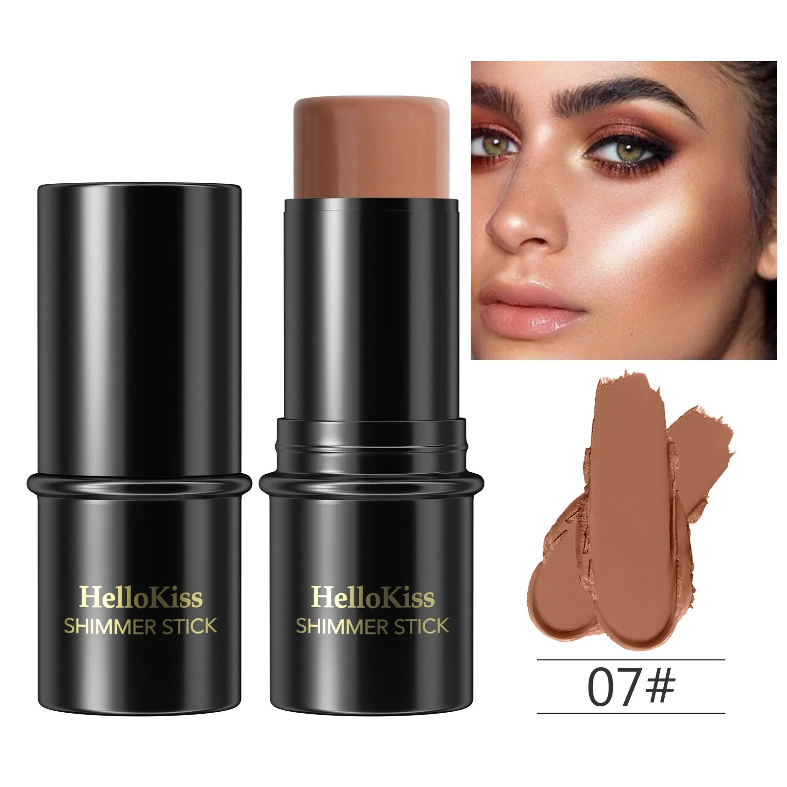 Highlighting&Bronzer Stick - Iluminador e Contorno em stick, fácil aplicação, não mancha, fácil de espalhar, toque suave