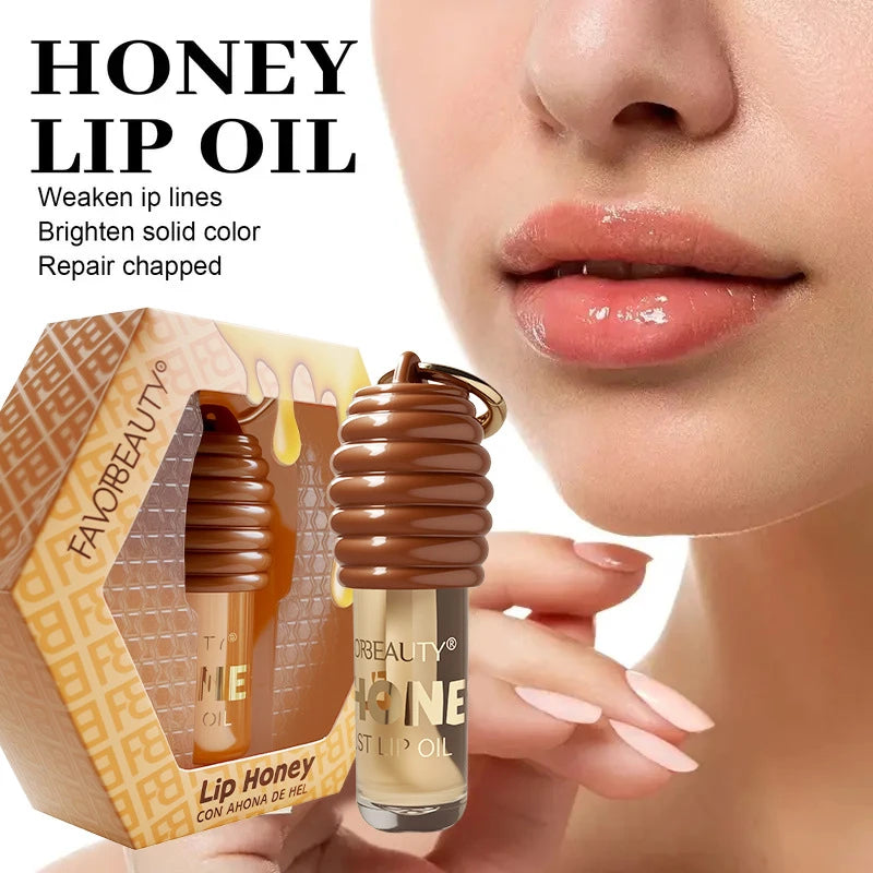 Pote Portátil de Mel para Batom, Gloss Labial Hidratante e Óleo Labial, Base Suavizante para Lábios, Bálsamo Labial, Máscara Labial Hidratante