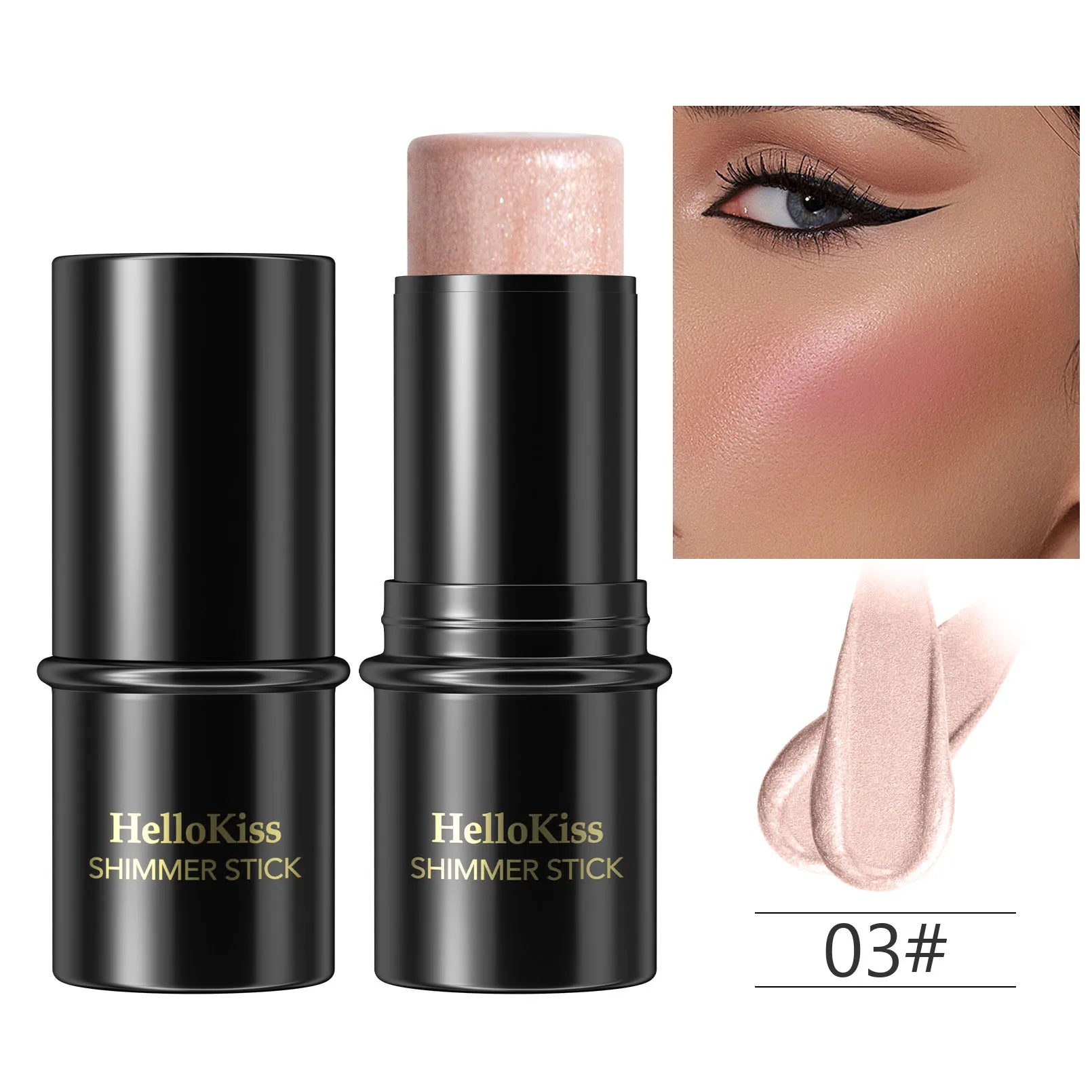 Highlighting&Bronzer Stick - Iluminador e Contorno em stick, fácil aplicação, não mancha, fácil de espalhar, toque suave