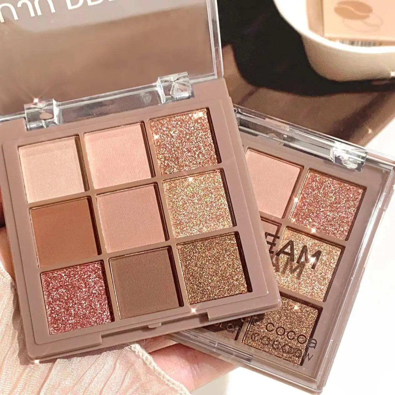 Paleta de sombras luxuosa com 9 a 18 cores - Efeito aveludado matte e brilhante, à prova d'água e de longa duração, tons de frutas vermelhas, marrons e nude. Ativo