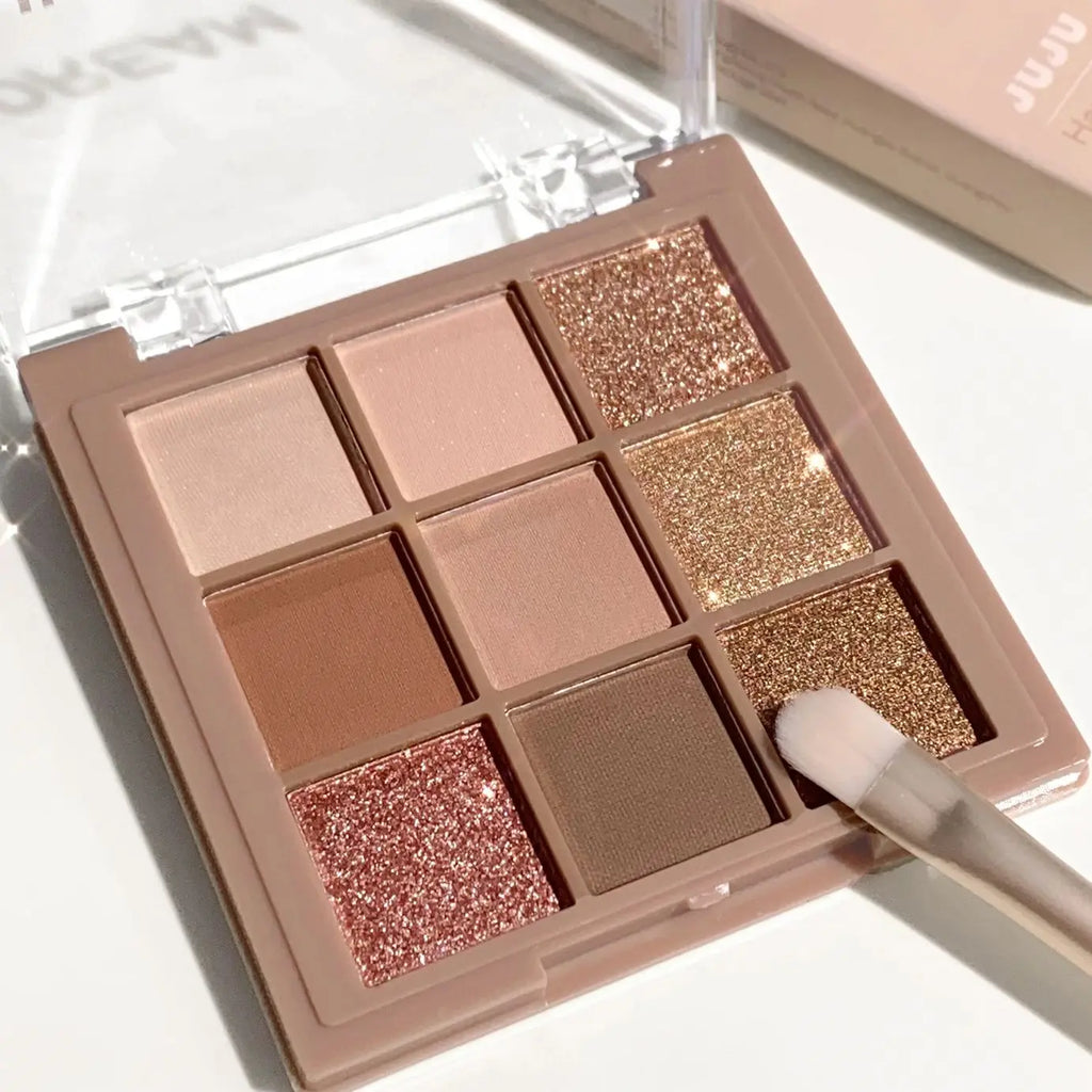 Paleta de sombras luxuosa com 9 a 18 cores - Efeito aveludado matte e brilhante, à prova d'água e de longa duração, tons de frutas vermelhas, marrons e nude. Ativo