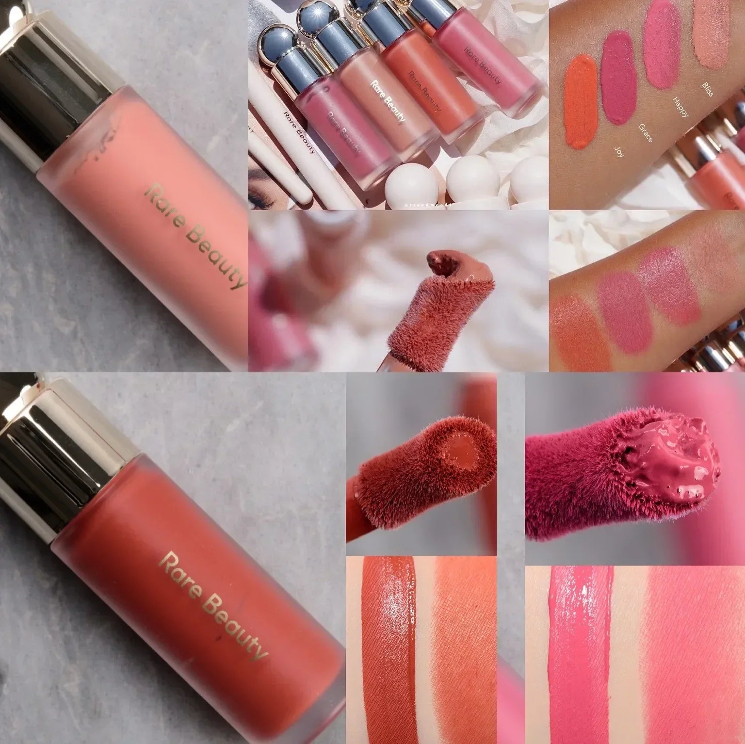 Blush Líquido Rare Beauty, Batom, Blush para Olhos, Blush para Bochechas, À Prova D'Água, Hidratante, Contorno Facial, Sombra, Gloss Labial Líquido, Maquiagem para Volume