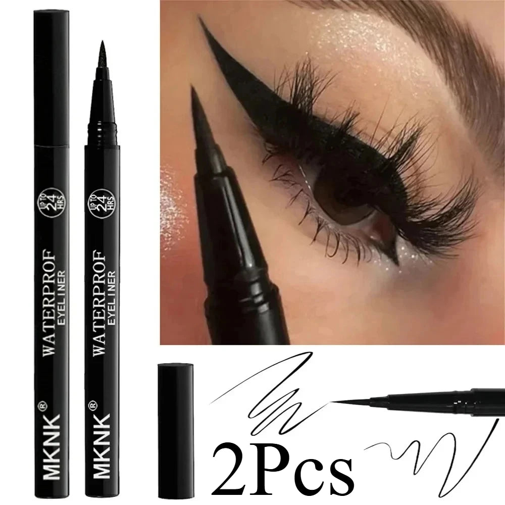 Quick-dry Eyeliner Pencil - Toque leve, ótima pigmentação, resistente a água, alta duração, pincel com ponta macia
