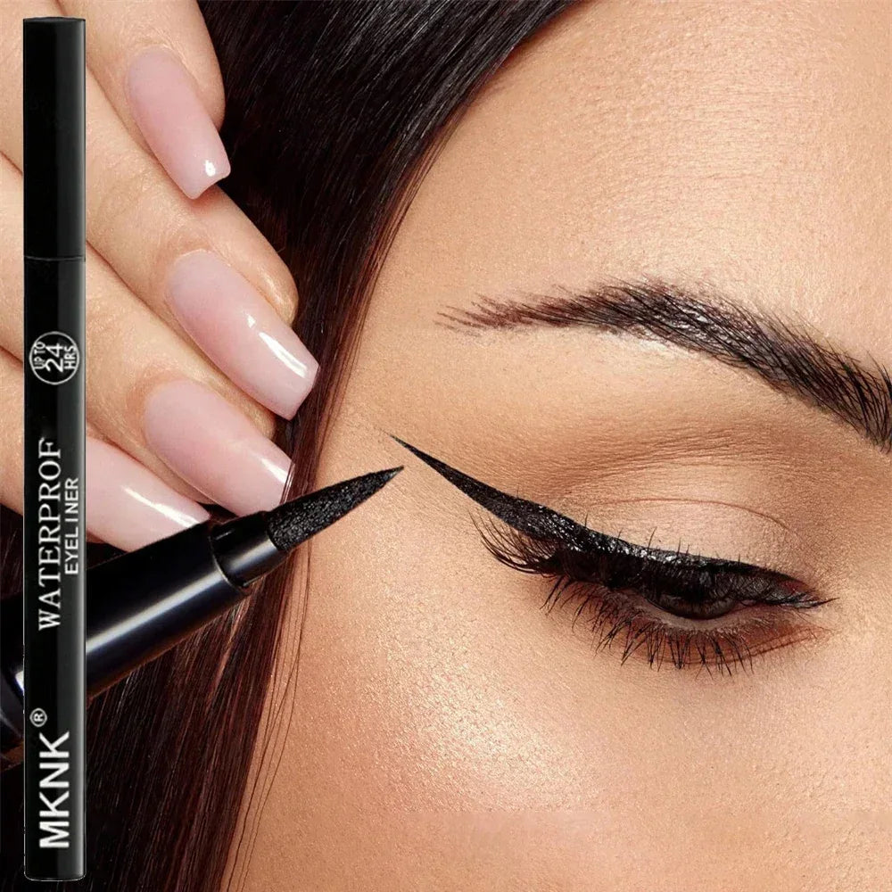 Quick-dry Eyeliner Pencil - Toque leve, ótima pigmentação, resistente a água, alta duração, pincel com ponta macia