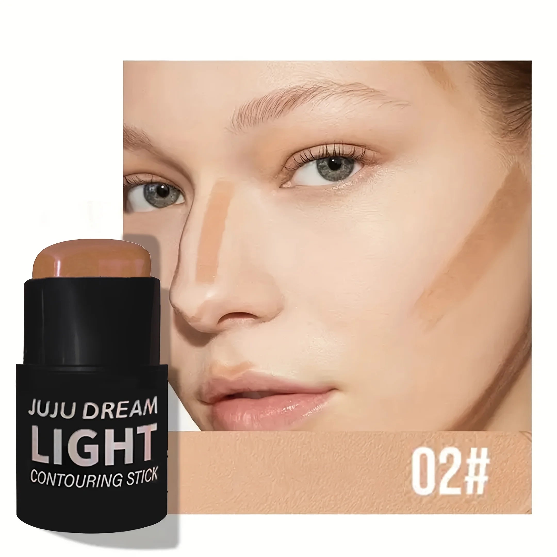 Long-Lasting Contour Stick - Contorno em stick, não marca, alta duração, fácil de aplicar e espalhar, boa pigmentação