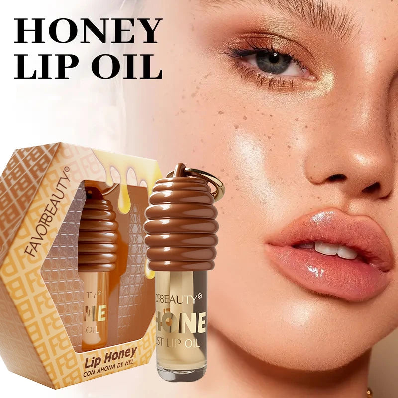 Pote Portátil de Mel para Batom, Gloss Labial Hidratante e Óleo Labial, Base Suavizante para Lábios, Bálsamo Labial, Máscara Labial Hidratante